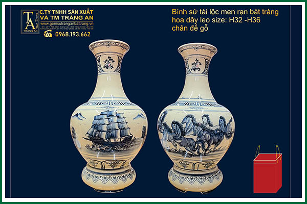 Bình bút lộc dáng tỏi men rạn